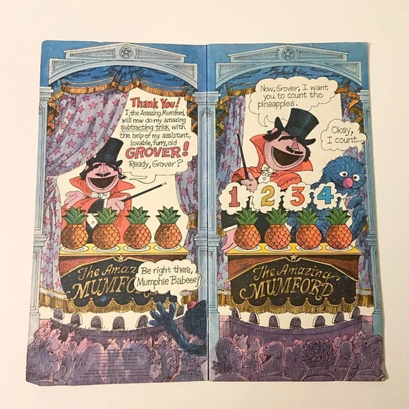 Vintage 1972 Sesame Street The Mumford and Grover Book Subtracting Trick - Picture 5 of 12